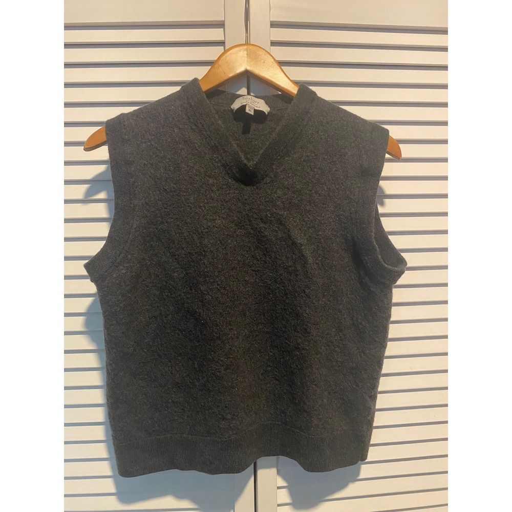 Turnbury Mens Extra Fine Merino Wool V-Neck Sweater Vest Charcoal Gray XL